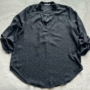 Lush Black Polka Dot Blouse